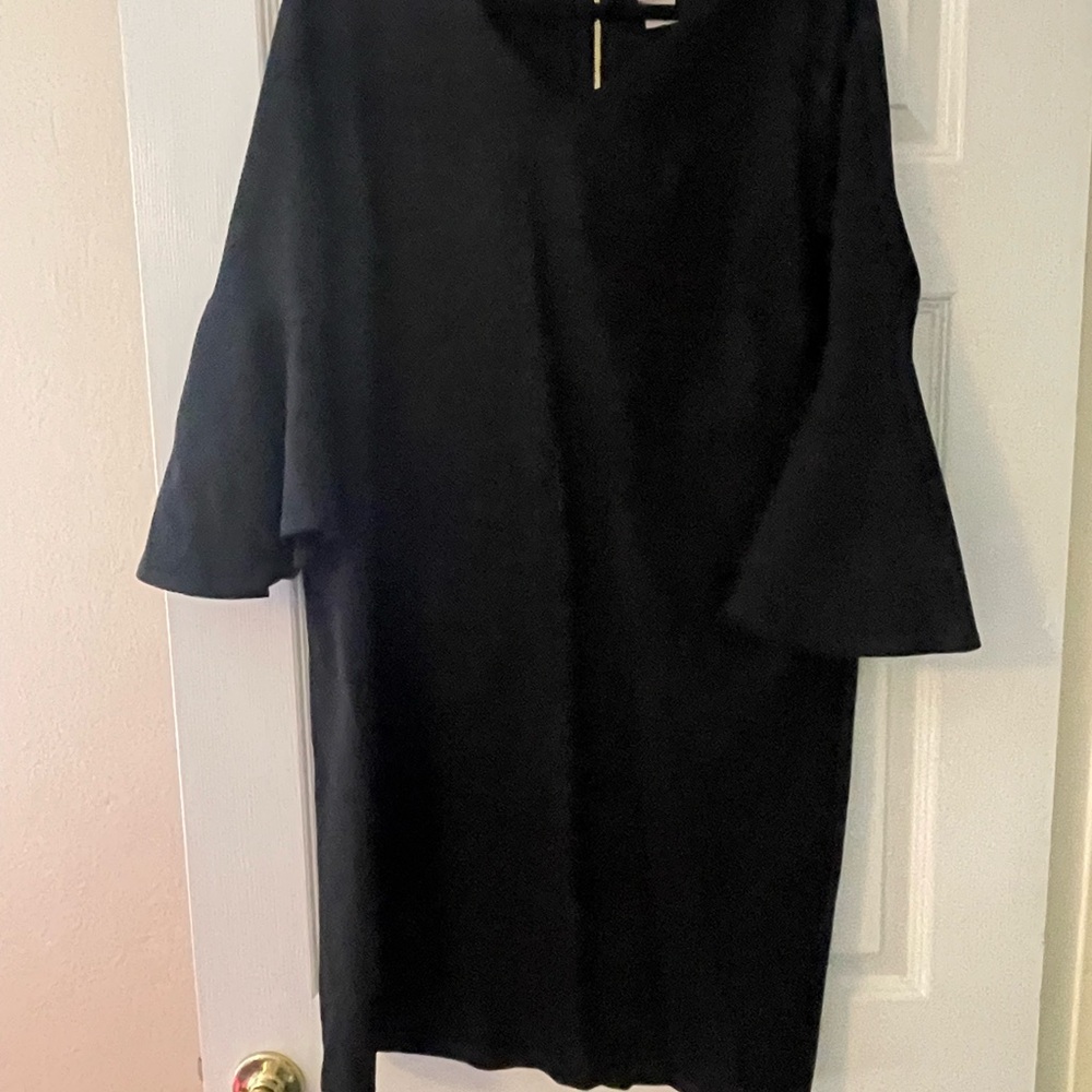 Chico's Black Midi Dress with Gold Zipper